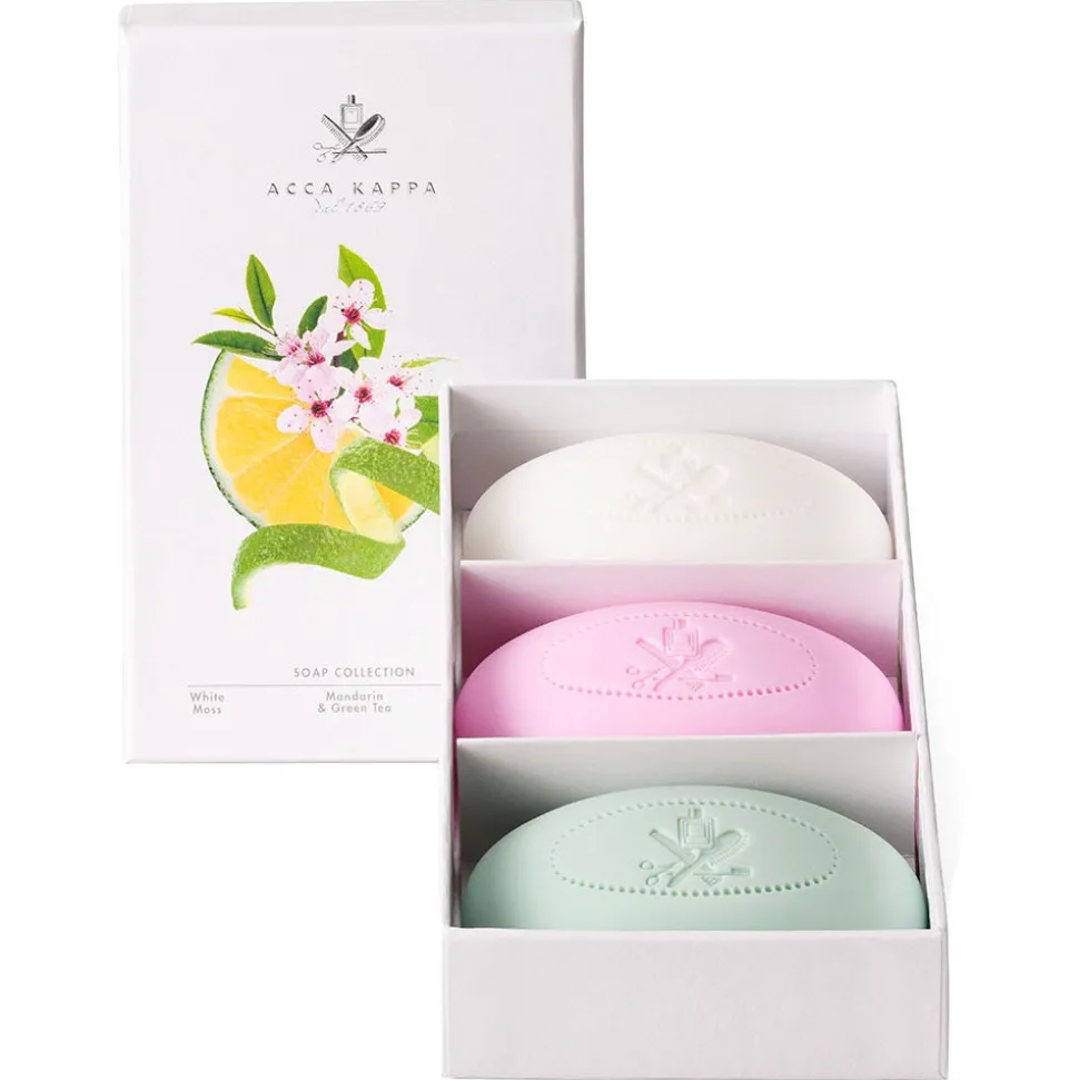 Acca Kappa Soap Set White Moss, Sakura Tokyo & Mandarin & Green Tea 3 x 150 g