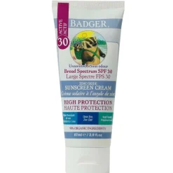 Badger Sunscreen Cream SPF30 Clear Zinc 87 ml