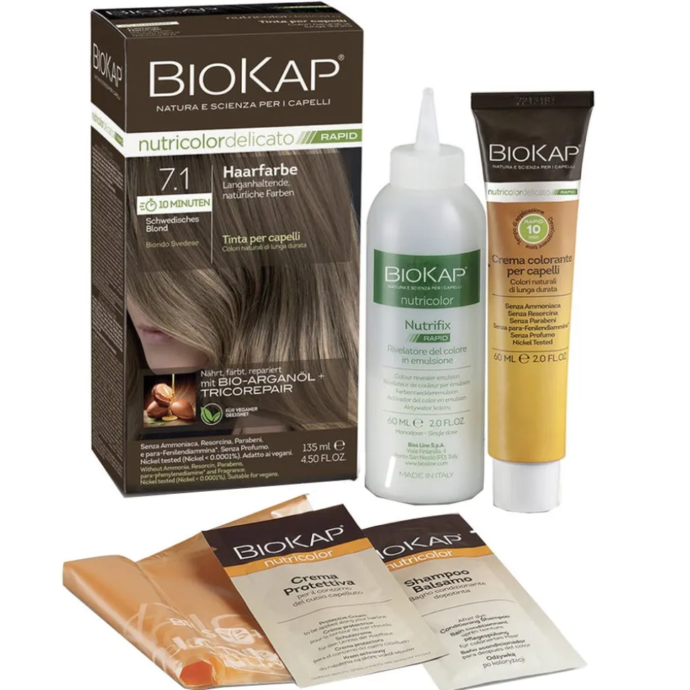 BIOKAP Haarfarbe Nutricolor Delicato Rapid Schwedisches Blond 7.1 135 ml
