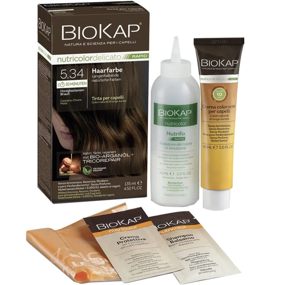 BIOKAP Haarfarbe Nutricolor Delicato Rapid Honig Kastanienbraun 5.34 135 ml