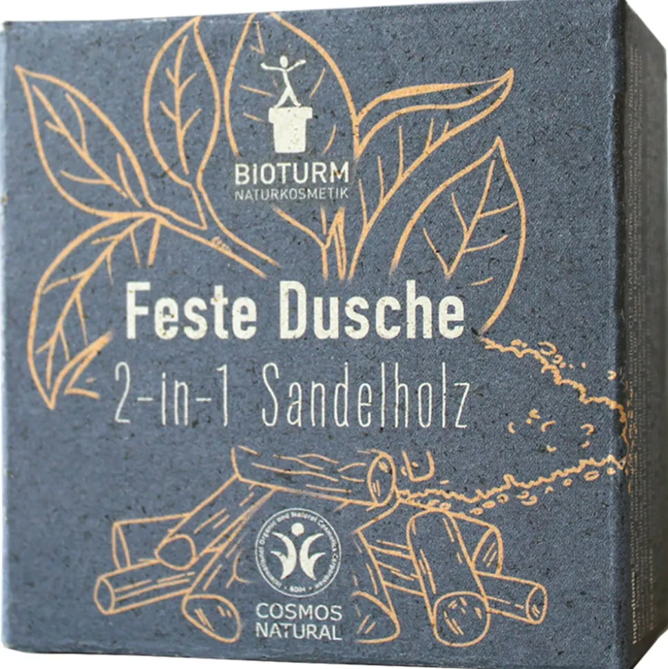 BIOTURM Feste Dusche 2 in 1 Sandelholz 100 g
