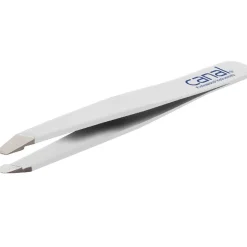 Canal Haarpinzette schräg weiß rostfrei 95 mm