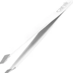 Canal Haarpinzette schräg weiß rostfrei 95 mm