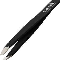 Canal Haarpinzette schräg schwarz rostfrei 95 mm