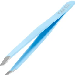 Canal Haarpinzette schräg hellblau rostfrei 95 mm