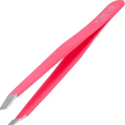 Canal Haarpinzette schräg pink rostfrei 95 mm