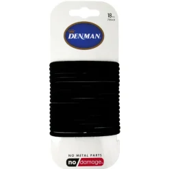 Denman Zopfgummis 4 mm, 18er Karte, schwarz