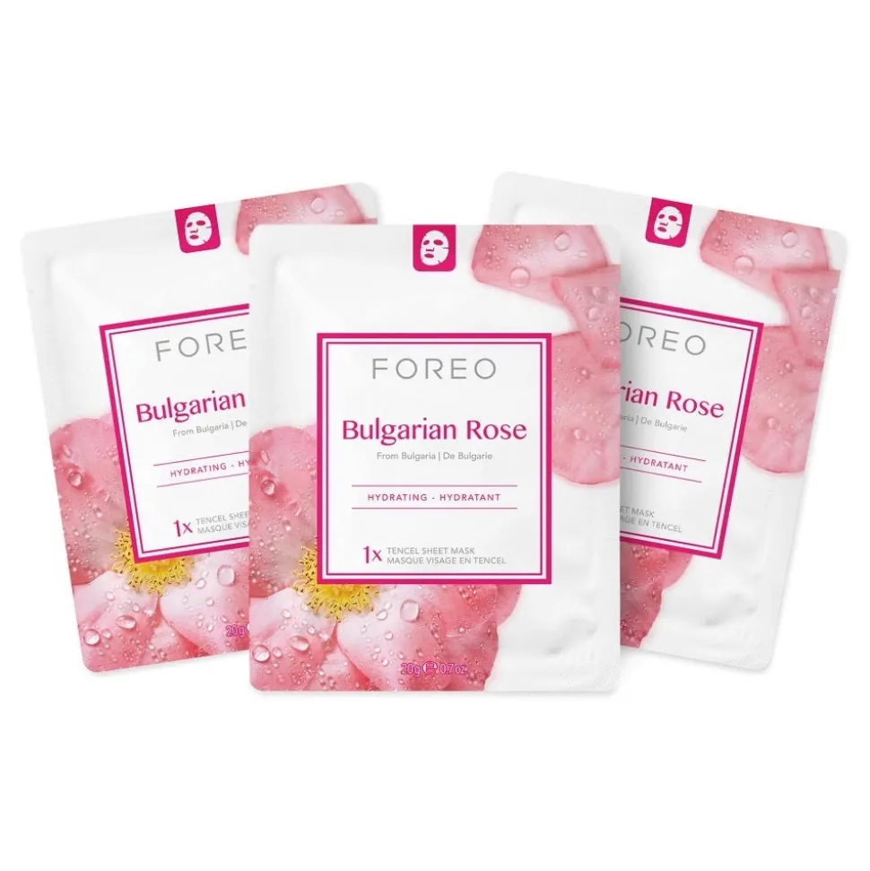 FOREO Sweden Farm To Face Collection Sheet Mask Bulgarian Rose 3 Stück