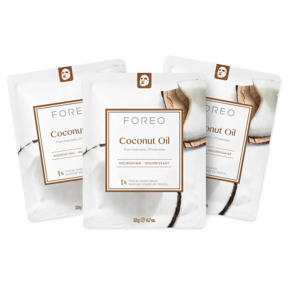 FOREO Sweden Farm To Face Collection Sheet Mask Coconut Oil 3 Stück