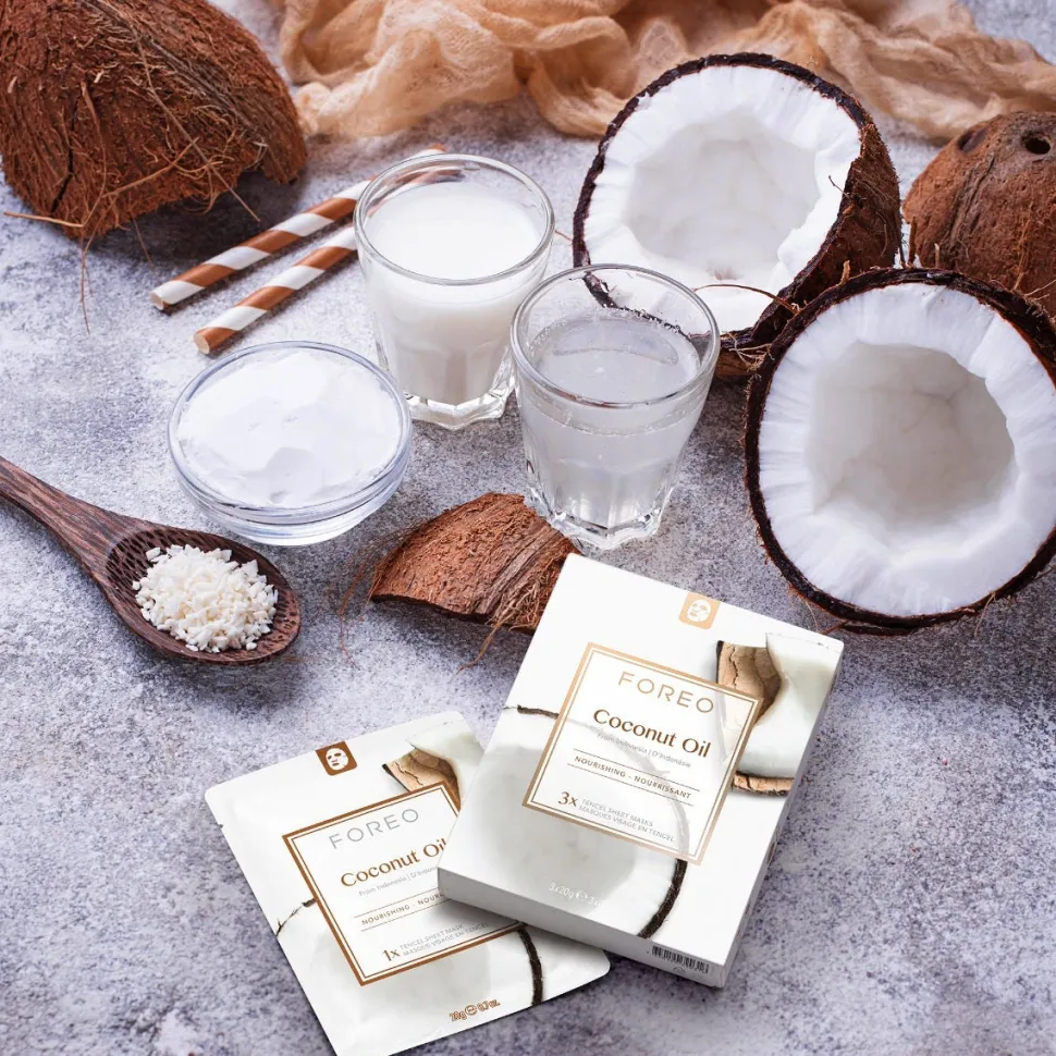FOREO Sweden Farm To Face Collection Sheet Mask Coconut Oil 3 Stück