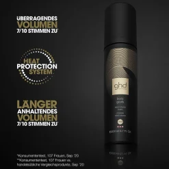 ghd helios Haartrockner schwarz & body goals Volumschaum Pflegebundle