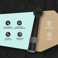 Happybrush Aufsteckbürsten Eco R2 All Black