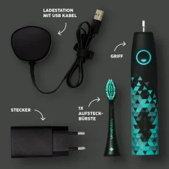 Happybrush ECO Vibe 3 Schwarz/Mint