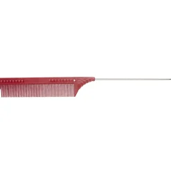 JRL Professional Pin Tail Comb 8.8" red