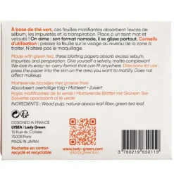 LADY green Tea Oil Blottimg Papers 50 Stück