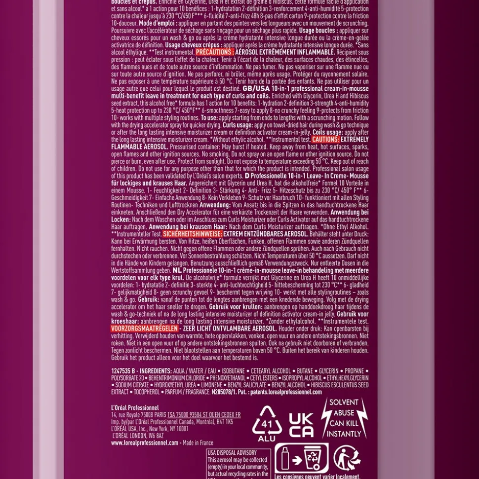 L'Oréal Professionnel Paris Curl Expression 10in1 Cream-in-Mousse 250 ml