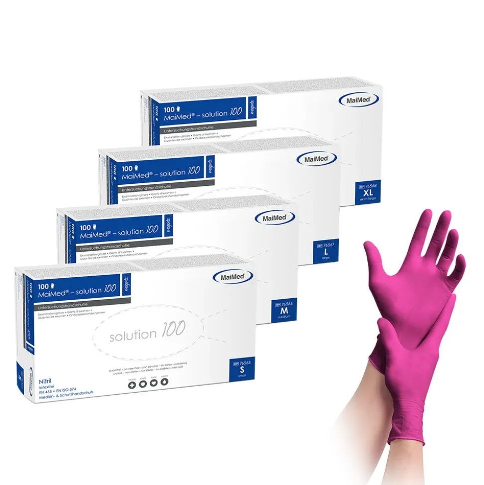 MaiMed Solution 100 Nitril 100 Stück Magenta Gr. M