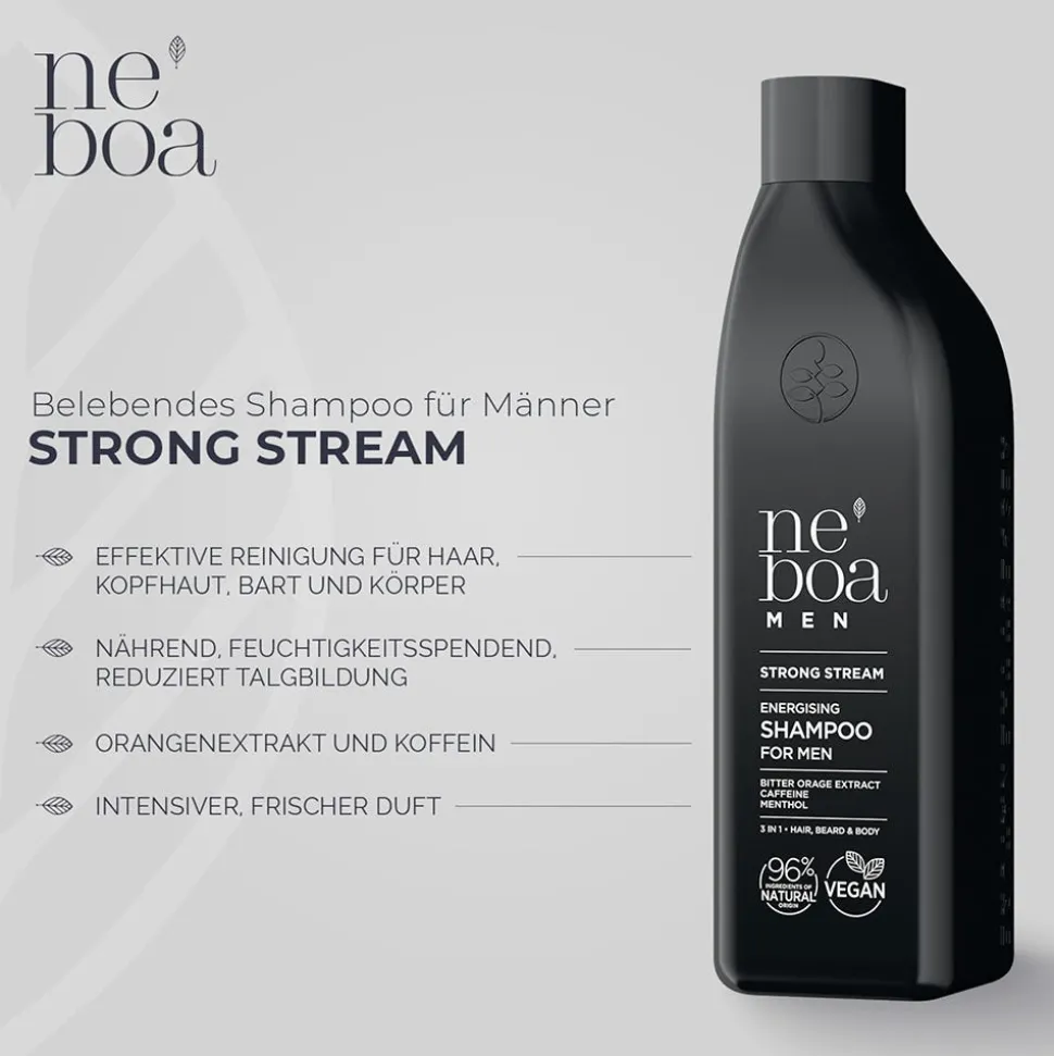 neboa MEN STRONG STREAM Shampoo & Shower Gel 2-in-1 300 ml