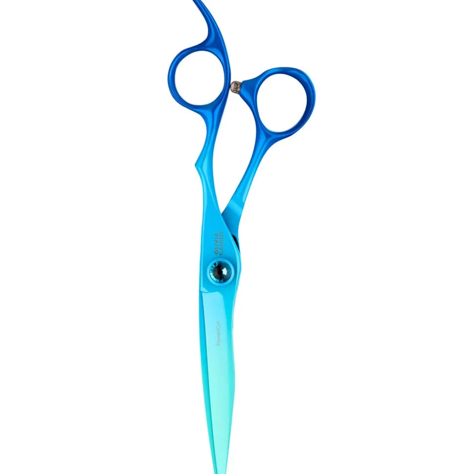 Olivia Garden PowerCut Rainbow Blue Haarschneideschere 6,25'' Rechtshand