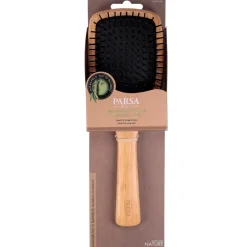 PARSA Beauty Profi FSC Holz Haarbürste Paddle Groß mit Kunststoffstiften