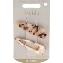 Solida Haarclip braun gemustert 2 Stück