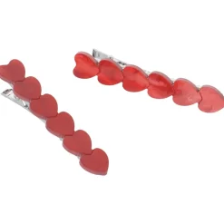 Solida Haarclip Herz Applikationen rot silber
