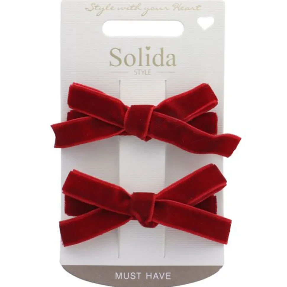 Solida Haarclip Schleifen rot 2 Stück