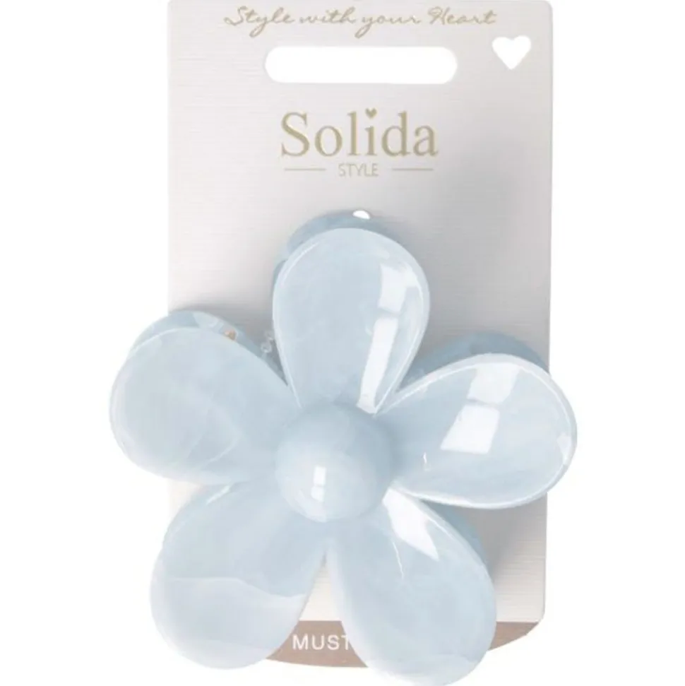 Solida Haarklammer Blume blau