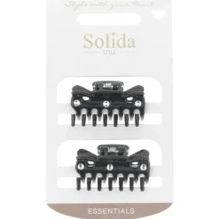 Solida Haarklammer klein schwarz shiny mit Strass