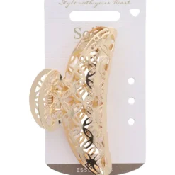 Solida Haarklammer light gold gestanzt 7 cm