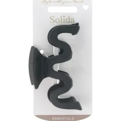 Solida Haarklammer schwarz matt gewellt