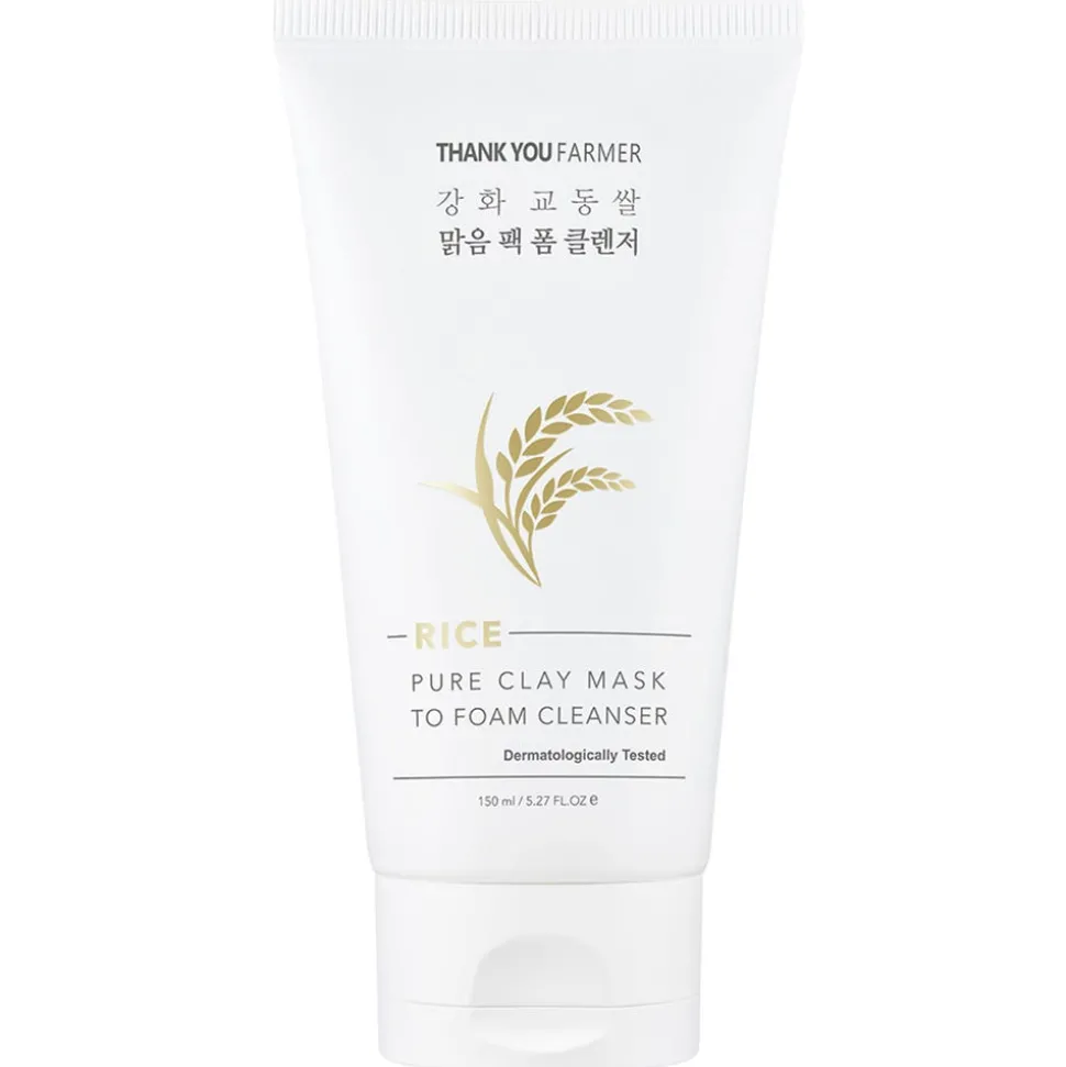 Thank You Farmer Rice Pure Clay Mask to Foam Cleanser 150 ml