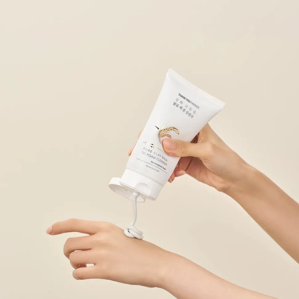 Thank You Farmer Rice Pure Clay Mask to Foam Cleanser 150 ml