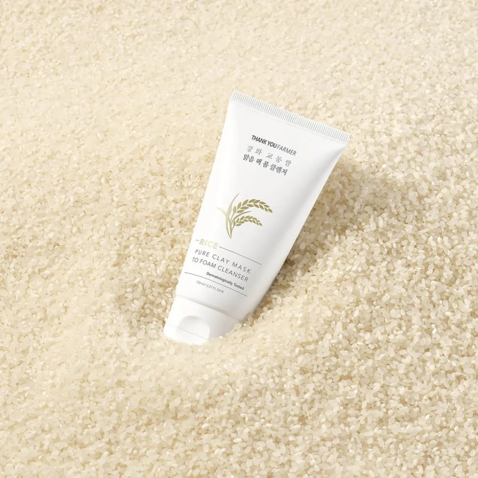 Thank You Farmer Rice Pure Clay Mask to Foam Cleanser 150 ml