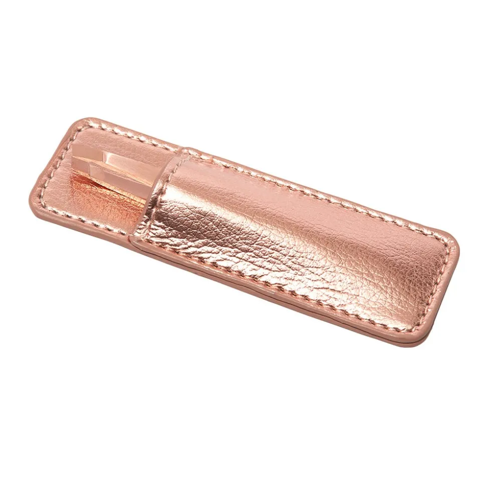 Tweezerman Mini Schräge Pinzette Etui Rose Gold