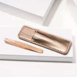Tweezerman Mini Schräge Pinzette Etui Rose Gold