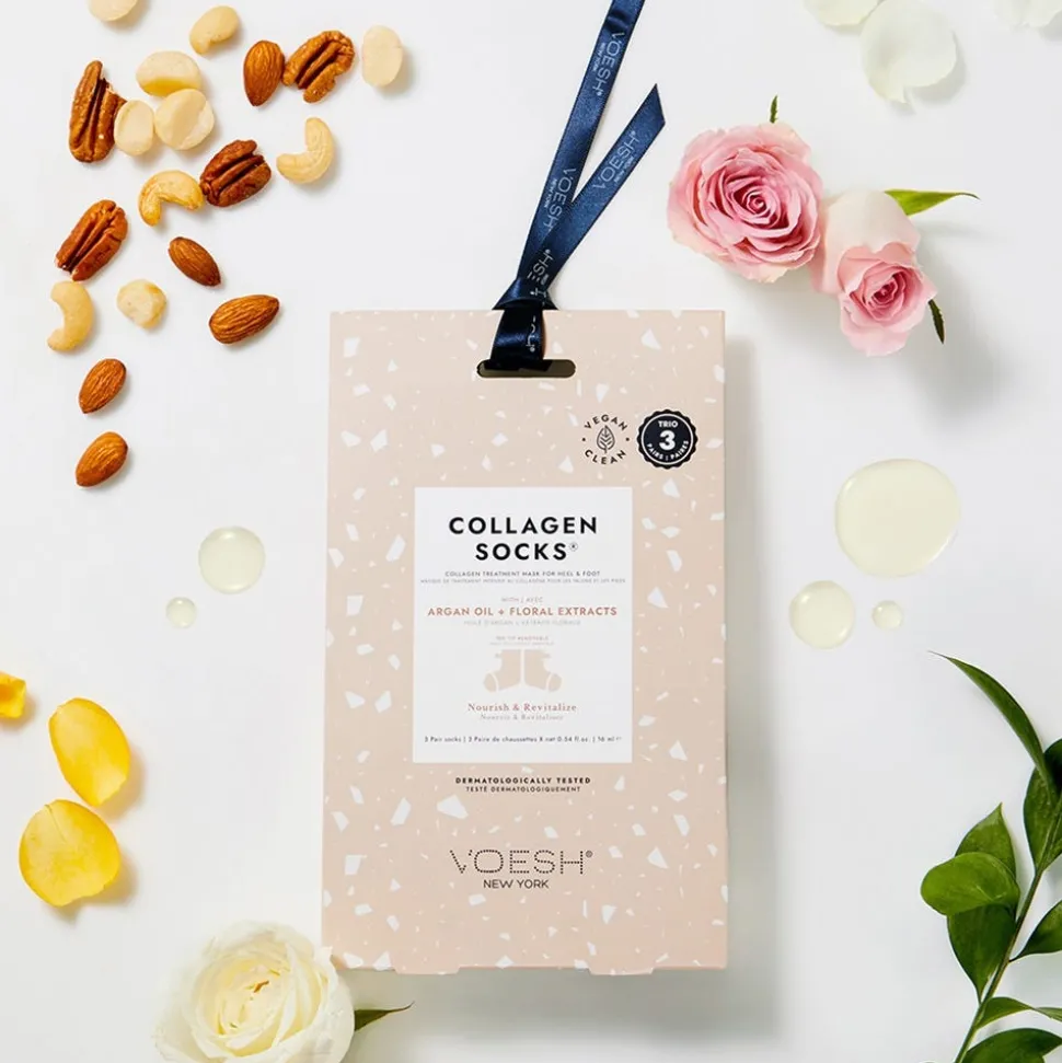 VOESH Collagen Socks Trio - Argan Oil & Floral Ext