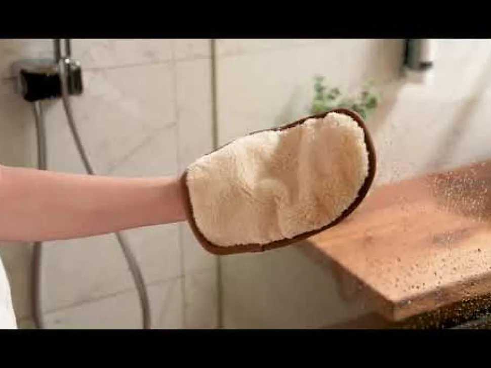 Waschies Peelinghandschuh für Peeling & Reinigung Beige 2er Set