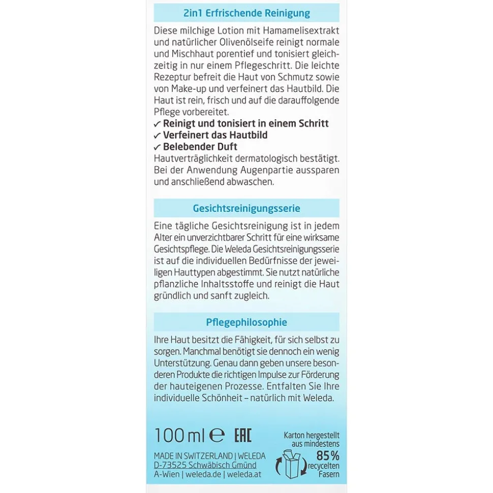 Weleda 2-in-1 Erfrischende Reinigung 100 ml